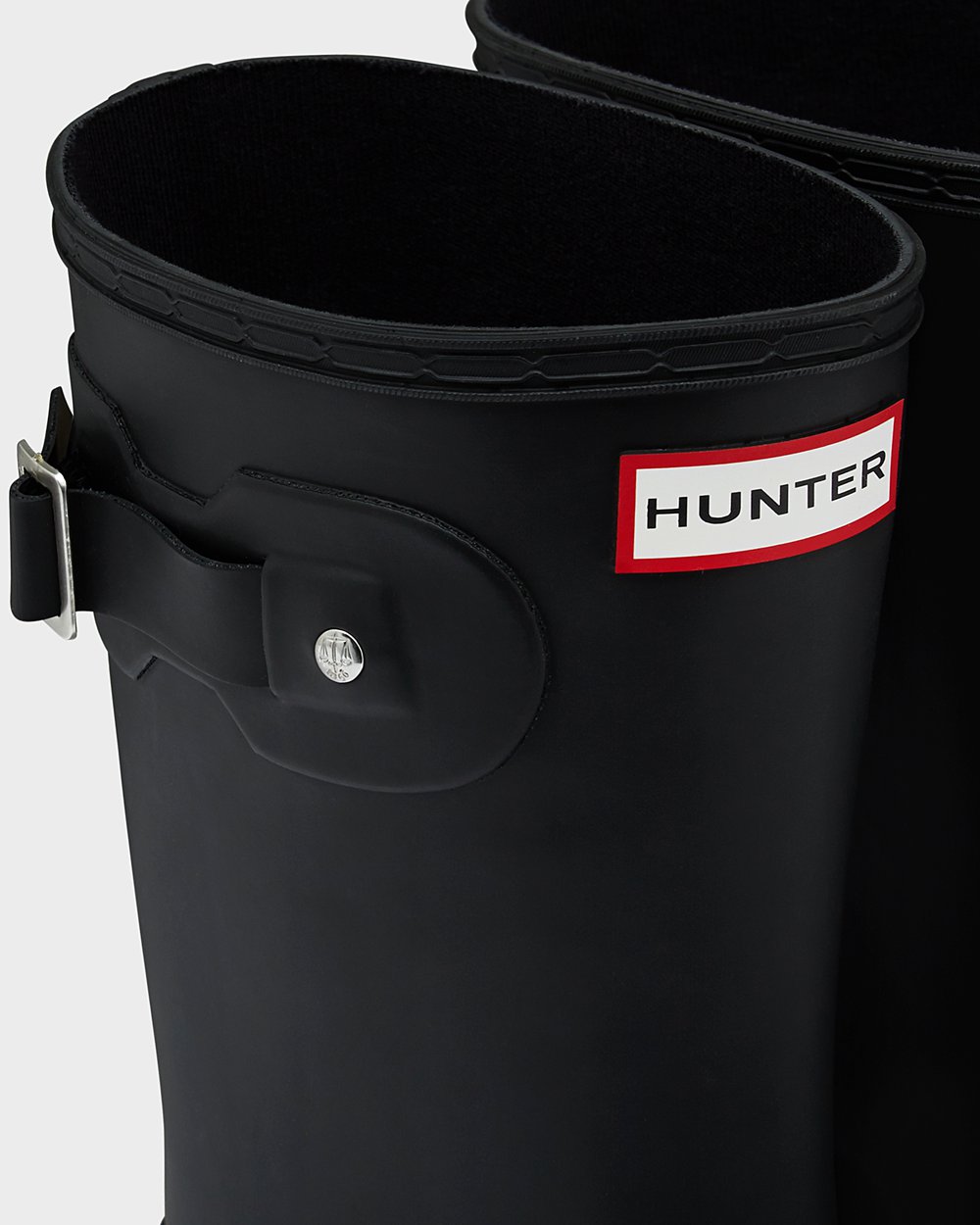 Womens Short Rain Boots - Hunter Original Tour Foldable (18FODAIUN) - Black